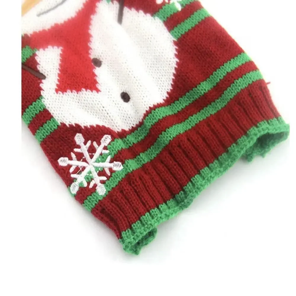 Dog Sweater Christmas Winter Warm Clothes Xmas Outfit Puppy Coat Striped Knitted